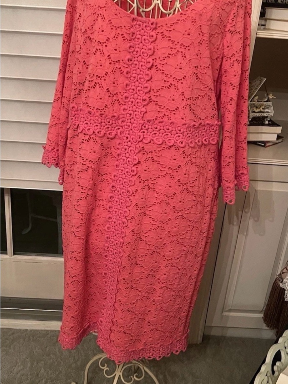 Alfani Pink Coral Lace Shift Dress